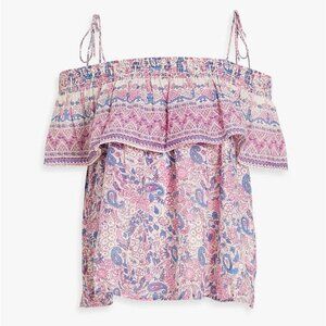 NWT Antik Batik Helene Layered Printed Cotton Floral Paisley Top